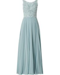 Luxuar Abendkleid aus Spitze und Chiffon - Blau