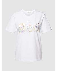 Edc By Esprit T-Shirt mit floralem Motiv-Print - Weiß