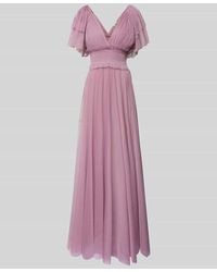 LACE & BEADS - Abendkleid mit Volants - Lyst