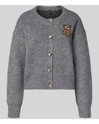 ONLY - Relaxed Fit Strickjacke mit Motiv-Print Modell 'TEDDY' - Lyst