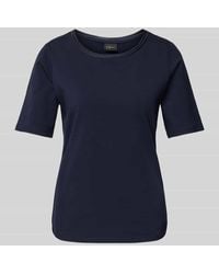 S.oliver - Shaped Fit T-Shirt Aus Baumwoll-Mix Mit Satin-Besatz Am Ausschnitt - Lyst