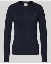 GANT - Gebreide Pullover Met Labeldetail - Lyst