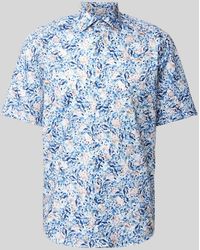 Eterna - Comfort Fit Zakelijk Overhemd Met All-over Print - Lyst