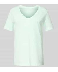 GANT - T-shirt Met Geribde V-hals - Lyst