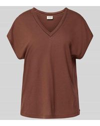 Scotch & Soda - Leinen-T-Shirt mit V-Ausschnitt - Lyst