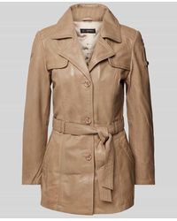 Cabrini - Lederjacke Mit Bindegürtel - Lyst