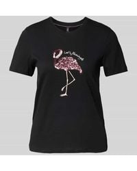 ONLY - Regular Fit T-Shirt mit Paillettenbesatz Modell 'KITA' - Lyst
