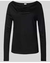 S.oliver - Regular Fit Shirt Met Lange Mouwen Van Pure Viscose Met Cascadehals - Lyst