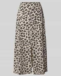 Freequent - Midirok Van Een Mix Van Viscose En Linnen Met Loopsplit - Lyst