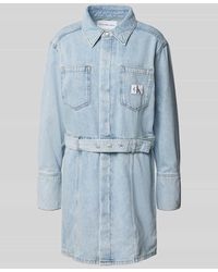Calvin Klein - Jeanskleid Mit Taillengürtel - Lyst