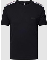 Moschino - T-shirt Met Geribde Ronde Hals - Lyst