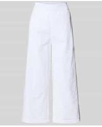 Marc Cain - Wide Leg Stoffen Broek Met Broderie Anglaise - Lyst
