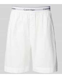 Calvin Klein - Regular Fit Korte Broek Met Elastische Band Met Label - Lyst