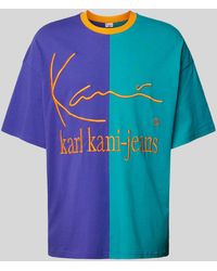 Karlkani - Oversized T-shirt Met Labelstitching - Lyst