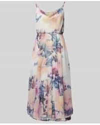 Jake*s - Knielange Cocktailjurk Met Cascadehals - Lyst