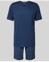 Schiesser - Pyjama Met Geribde V-hals - Lyst