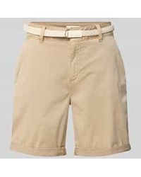 S.oliver - Regular Fit Korte Chino Met Gevlochten Riem - Lyst