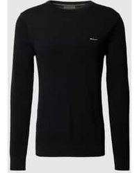 GANT - Gebreide Pullover Met Labelstitching - Lyst