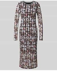 Marc Cain - Midi-jurk Met Geribde Ronde Hals - Lyst