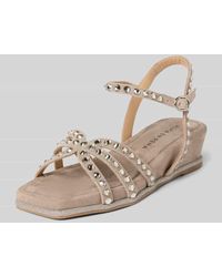 Alma En Pena. - Ledersandalette mit Ziersteinbesatz - Lyst