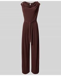 Rinascimento - Cocktail-Jumpsuit mit Wasserfall-Ausschnitt und Bindegürtel - Lyst