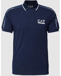 EA7 - Regular Fit Poloshirt mit Label-Print - Lyst