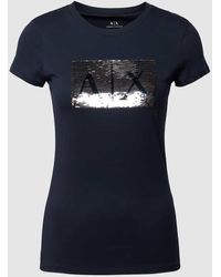 Armani Exchange - T-Shirt mit Paillettenbesatz - Lyst
