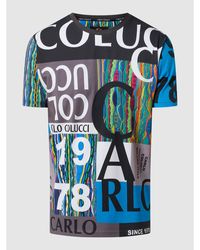 carlo colucci T-Shirt mit Logo-Muster - Grau