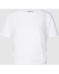 QS - Kort T-shirt Met Plooien Opzij - Lyst
