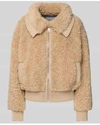 Essentiel Antwerp - Loose Fit Jack Van Imitatiebont Met Platte Kraag - Lyst