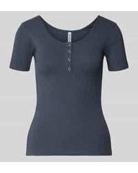 Pieces - T-shirt Met Ribstructuur - Lyst
