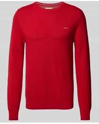 GANT - Gebreide Pullover Met Labelstitching - Lyst