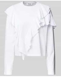 EDITED - Shirt Met Lange Mouwen En Volants - Lyst