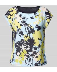 Comma, - T-Shirt aus Viskose-Mix mit Rundhalsausschnitt - Lyst