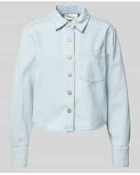 My Essential Wardrobe - Regular Fit Jeansblouse Met Borstzak - Lyst