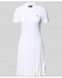 Polo Ralph Lauren - Knielanges Kleid mit Zopfmuster - Lyst