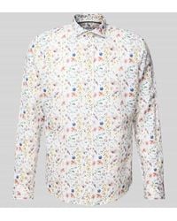 Jake*s - Slim Fit Freizeithemd aus Leinen-Baumwoll-Mix - Lyst