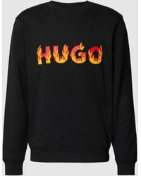 HUGO - Sweatshirt Met Labelprint - Lyst