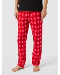 Calvin Klein Pyjamabroek Met All-over Motief - Rood