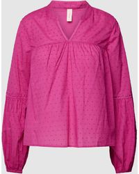 ONLY Bluse aus reiner Baumwolle mit Lochstickerei - Pink