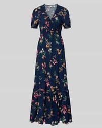 Apricot - Regular Fit Maxi-Jurk Van Pure Viscose Met V-Hals - Lyst