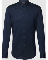 Emporio Armani - Regular Fit Freizeithemd mit Stehkragen - Lyst