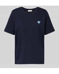 S.oliver - Relaxed Fit T-shirt Van Puur Katoen Met Geborduurd Hart - Lyst