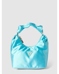 Guess Hobo Bag mit Label-Patch Modell 'VELINA' - Blau