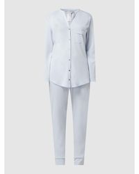 Hanro Pyjama aus merzerisierter Baumwolle Modell 'Pure Essence' - Blau