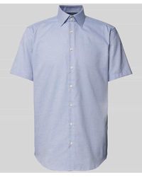 Christian Berg Men - Regular Fit Business-Hemd mit fein strukturiertem Muster - Lyst