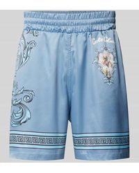 carlo colucci - Regular Fit Shorts mit Motiv- und Label-Print - Lyst
