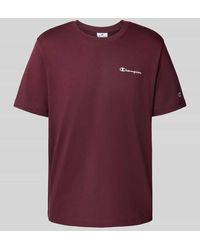 Champion - T-Shirt mit Logo-Stitchings und Rundhalsausschnitt - Lyst