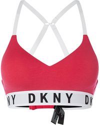 DKNY - Push-up-BH mit Logo-Bund - Lyst