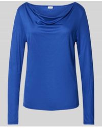S.oliver - Regular Fit Langarmshirt Aus Reiner Viskose Mit Wasserfall-Ausschnitt - Lyst